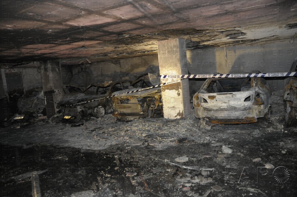 Imagen del garaje incendiado hace más de una semana