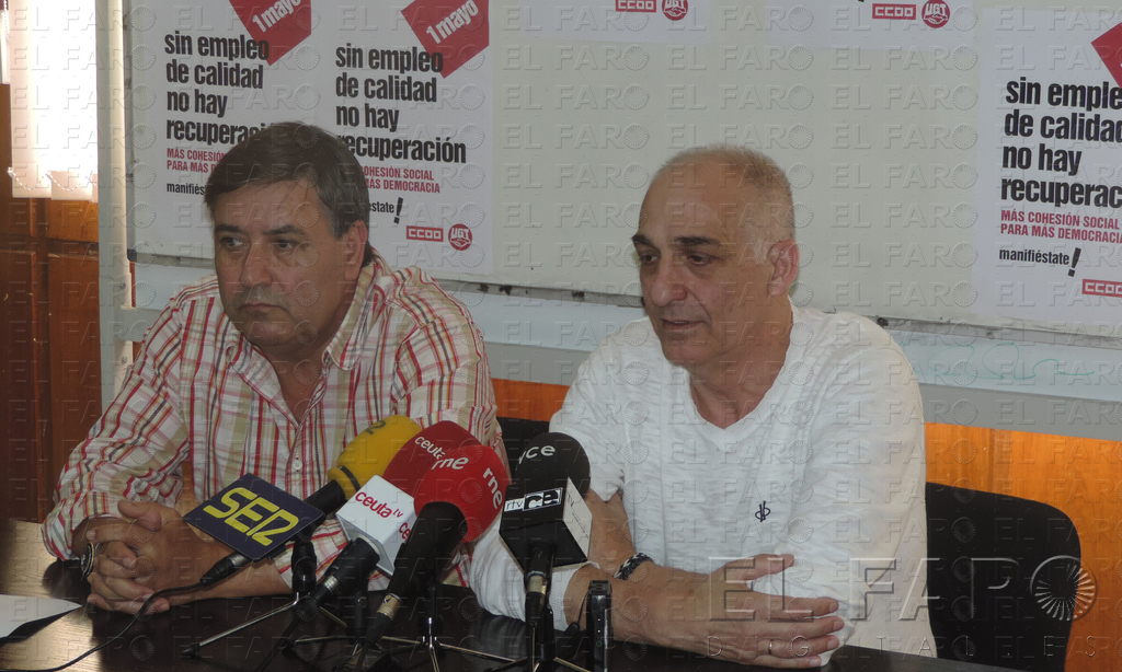 Gil y Aróstegui, ayer durante la comparecencia de prensa en las instalaciones ugetistas. J.O.