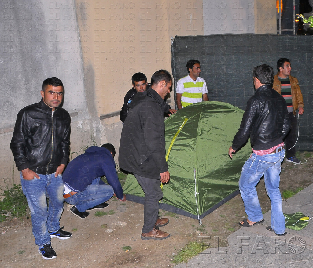 La primera ocasión en la que los hombres del colectivo pasaron la noche en las tiendas de campaña.