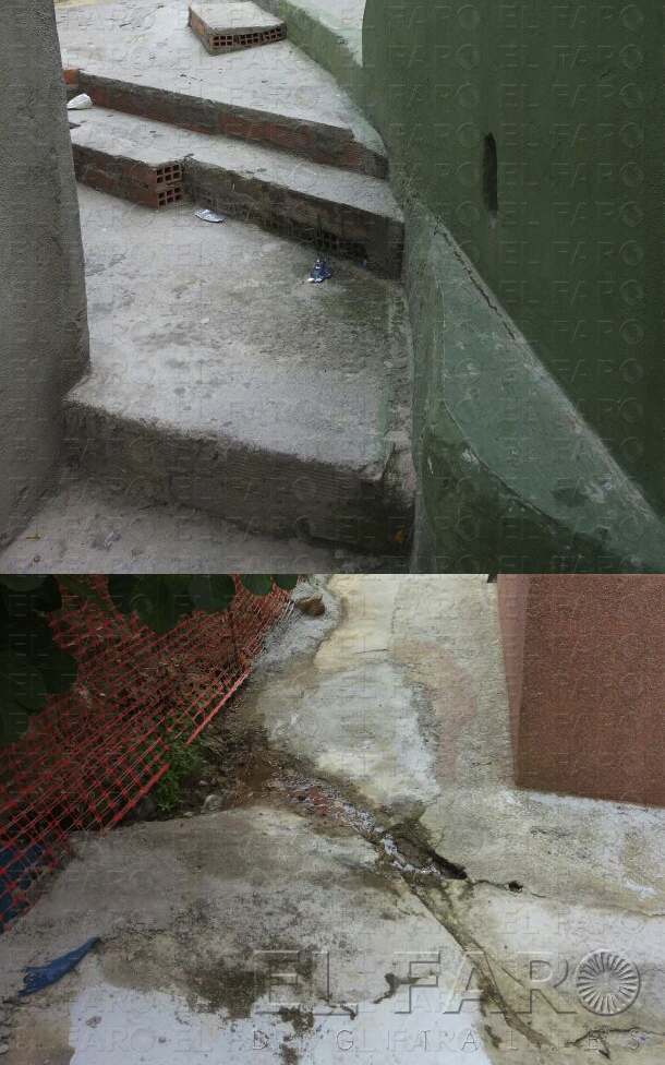 Estado en el que se encuentran las escaleras y la calle con la que conecta.
