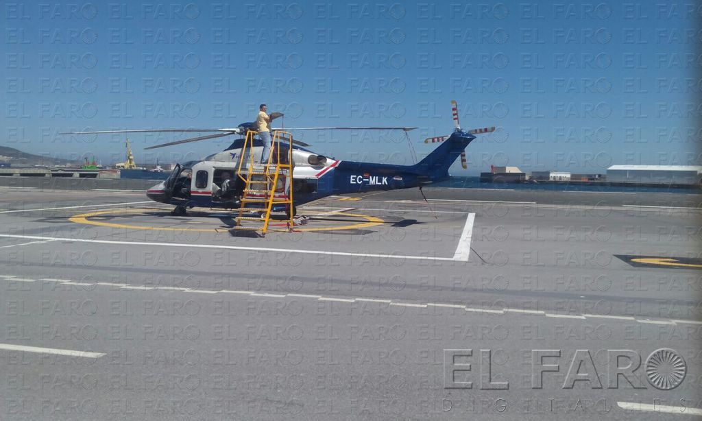 El helicóptero de 'Helity', hoy en el helipuerto