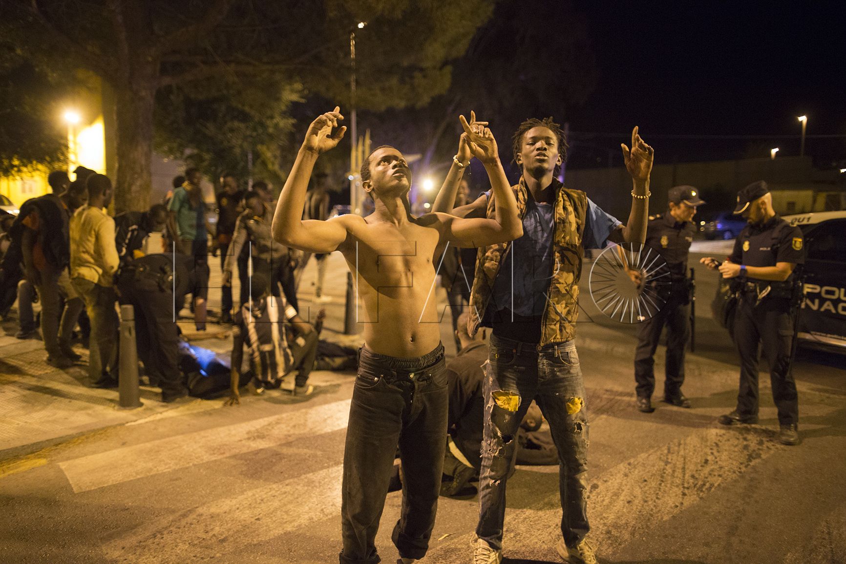 Ceuta. 1/agosto/2017 Jesús Morón. Llegada de 67 migrantes subsaharianos a Ceuta.