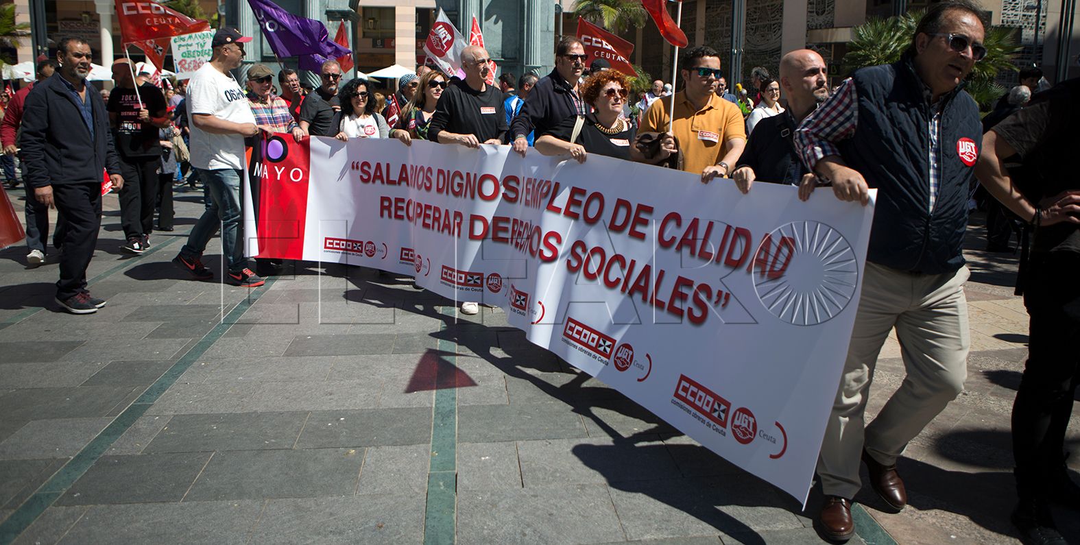 Ceuta. 1 mayo 2017. Manifestacion 1 de Mayo Día del Trabajador.
