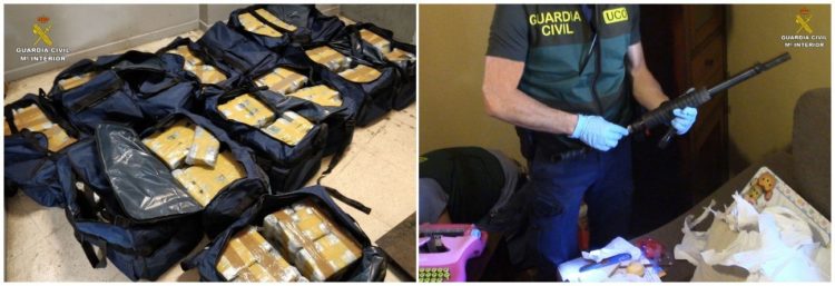 GRAF3044. ALGECIRAS, 04/07/2018.- Fotografía facilitada por la Guardia Civil de la desarticulación de un grupo criminal integrado por varios trabajadores del puerto de Algeciras, entre ellos cinco estibadores, que operaban para una amplia red de narcotraficantes, a los que ayudaban a introducir droga, especialmente cocaína, por esa instalación portuaria gaditana. EFE/