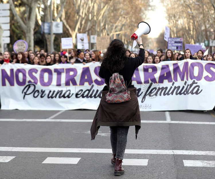 Manifestación con motivo del Día Internacional de la Mujer en Madrid