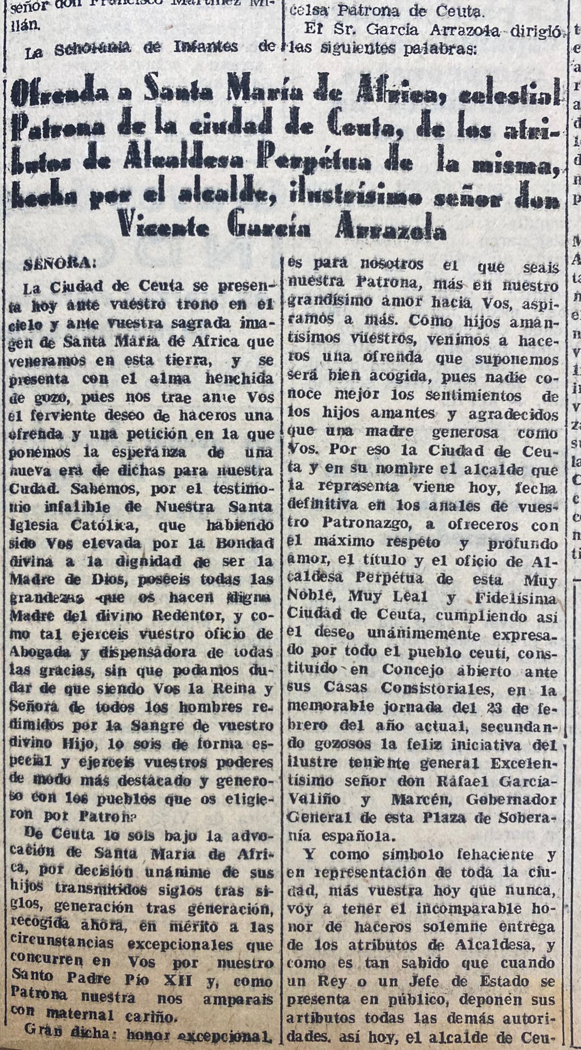 alcaldesa perpetua ofrenda