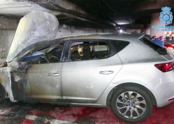 incendio-coche-parking-gran-via